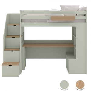 Muba Hochbett XL mit Schreibtisch & Bücherregal